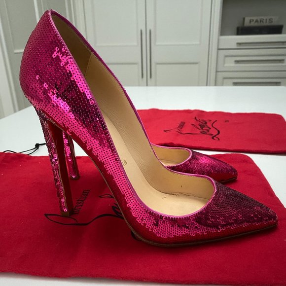 Christian Louboutin Shoes - Christian Louboutin 120mm So Kate Pink Sequins